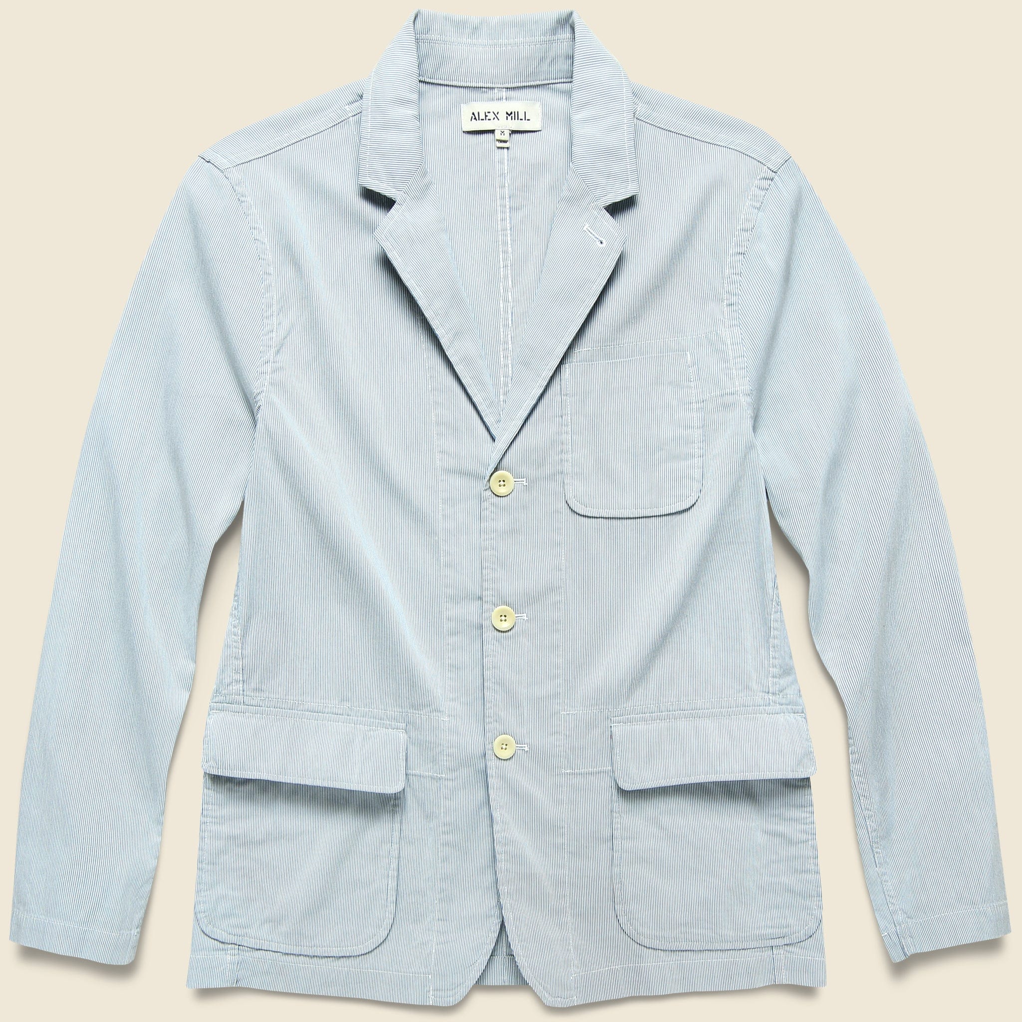 Striped Sack Jacket - Blue/White - Alex Mill - STAG Provisions - Outerwear - Coat / Jacket