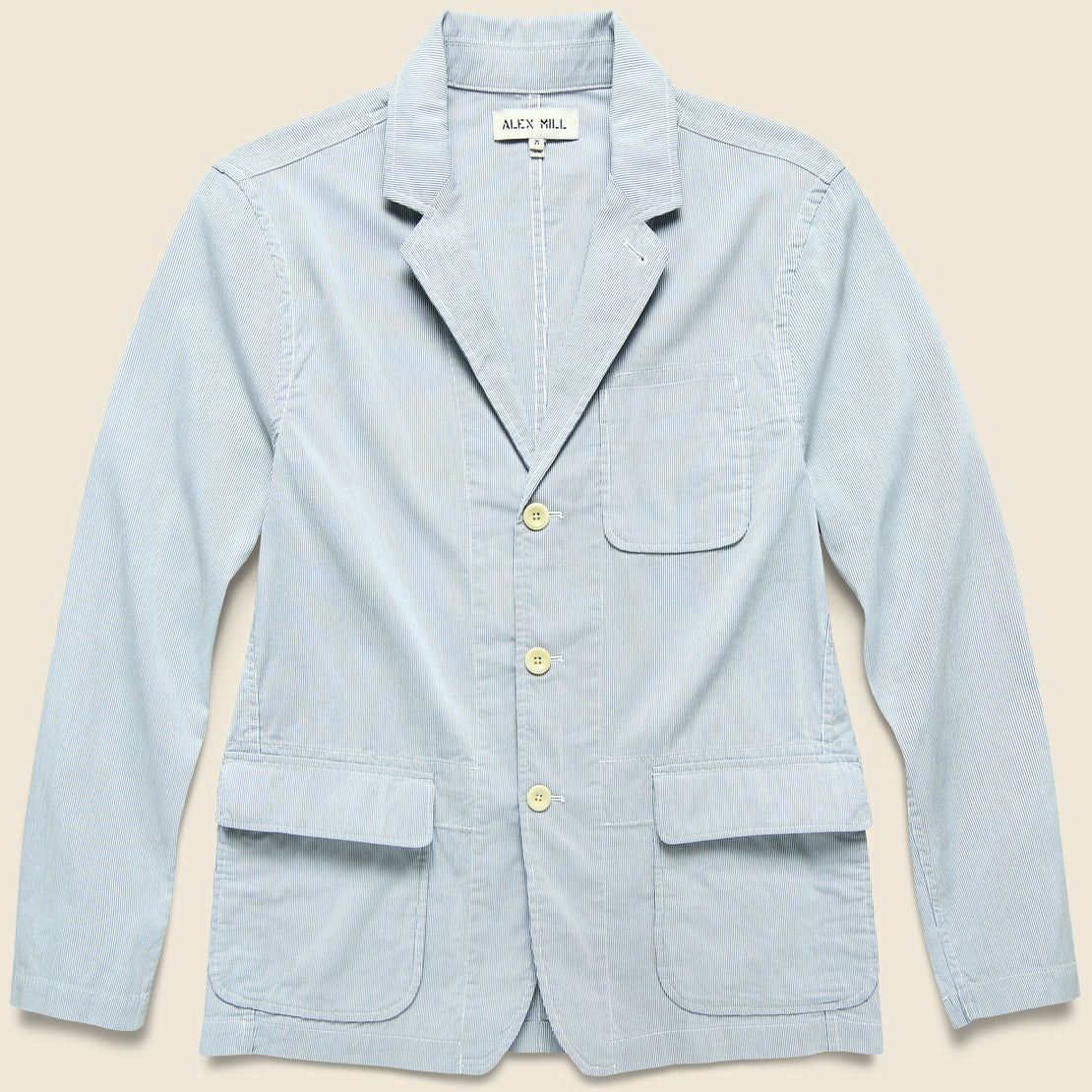 Alex Mill Striped Sack Jacket - Blue/White