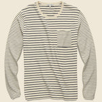Mixed Stripe Pocket Tee - Canvas/Navy - Alex Mill - STAG Provisions - Tops - L/S Tee