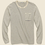 Mixed Stripe Pocket Tee - Canvas/Navy - Alex Mill - STAG Provisions - Tops - L/S Tee