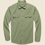 Garment Dyed Field Shirt - Military Green - Alex Mill - STAG Provisions - Tops - L/S Woven - Solid