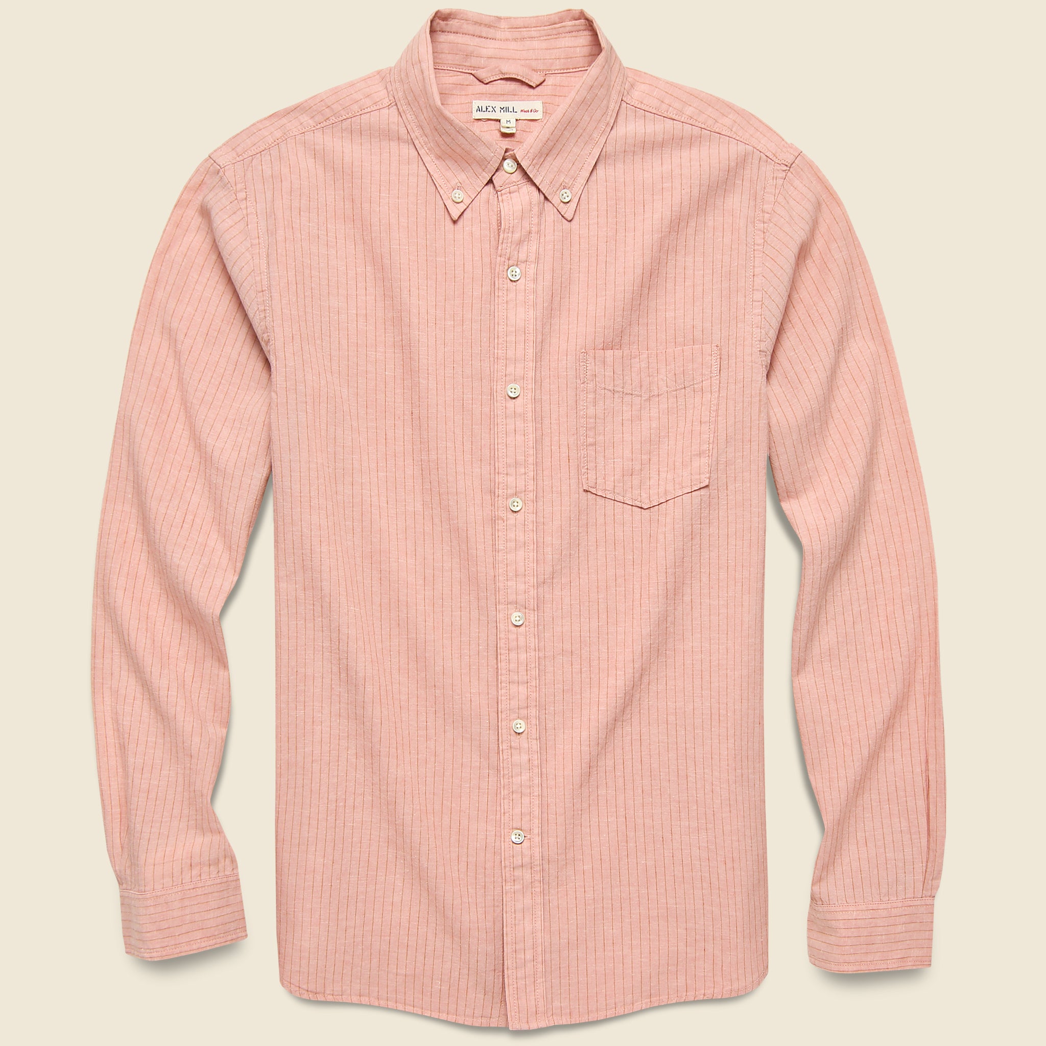 Cotton Linen Stripe Shirt - Pink - Alex Mill - STAG Provisions - Tops - L/S Woven - Stripe