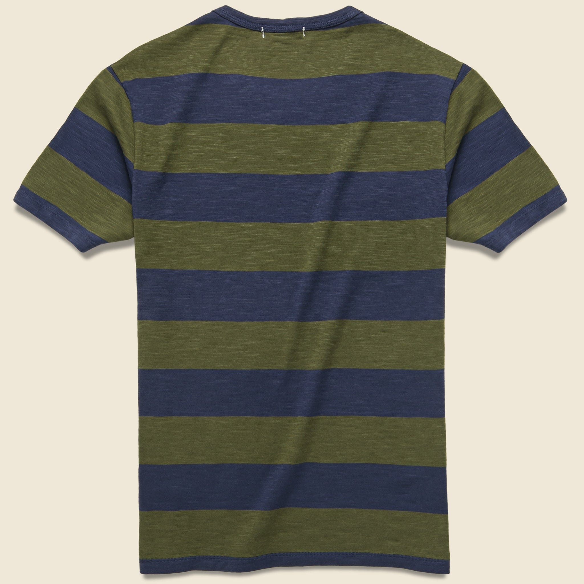 
                          Wide Striped Pocket Tee - Navy/Military Green - Alex Mill - STAG Provisions - Tops - S/S Tee
                        