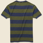 Wide Striped Pocket Tee - Navy/Military Green - Alex Mill - STAG Provisions - Tops - S/S Tee