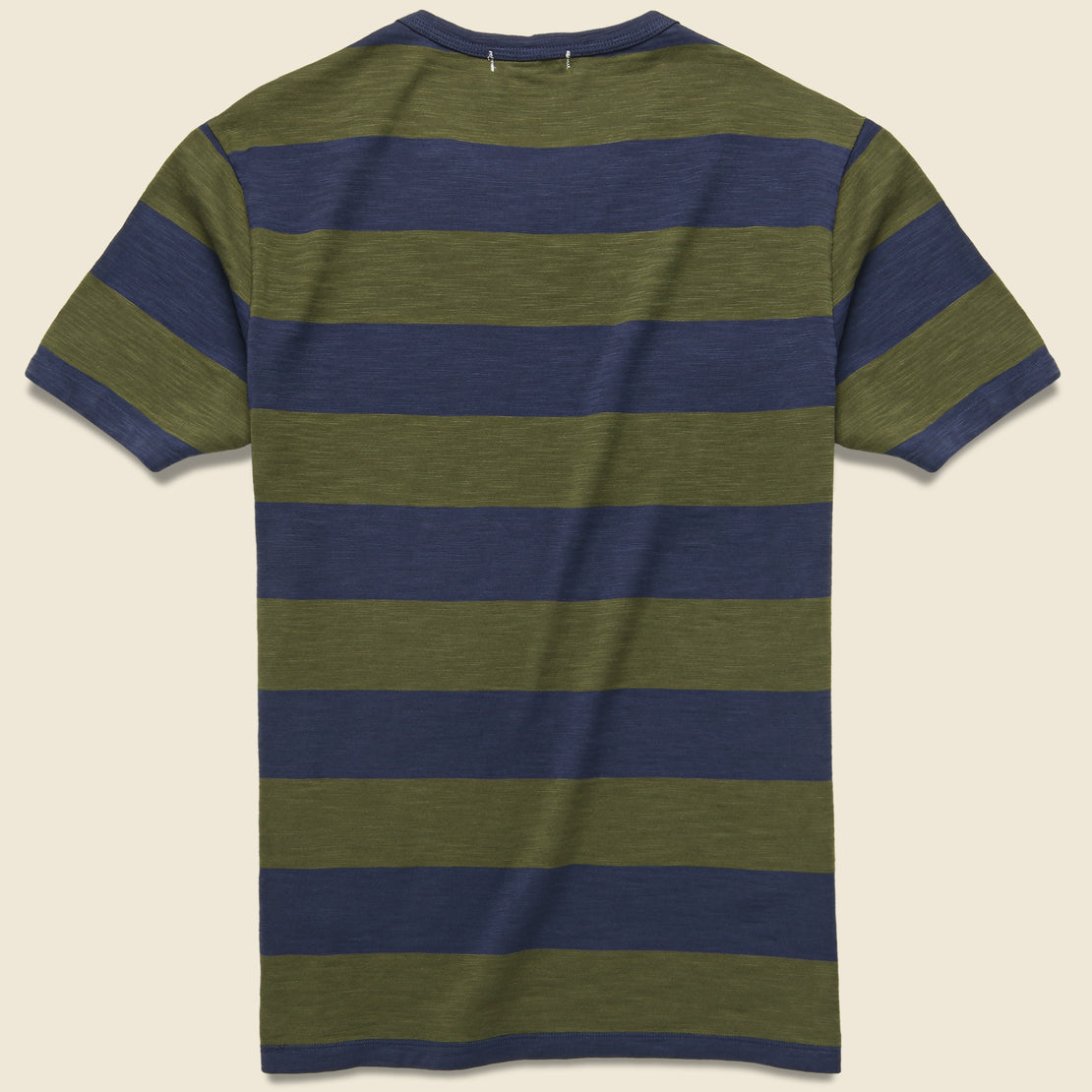 Wide Striped Pocket Tee - Navy/Military Green - Alex Mill - STAG Provisions - Tops - S/S Tee