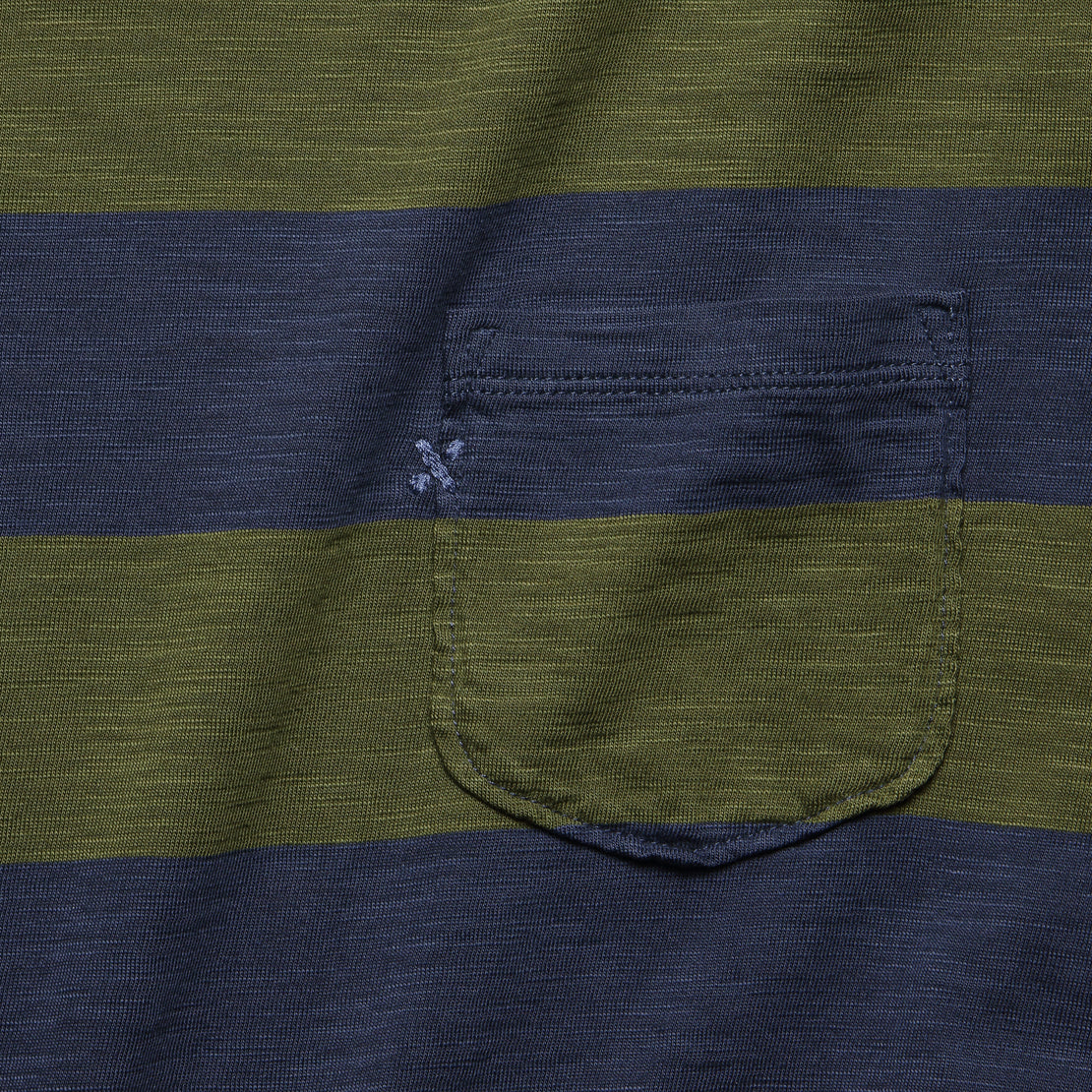 Wide Striped Pocket Tee - Navy/Military Green - Alex Mill - STAG Provisions - Tops - S/S Tee