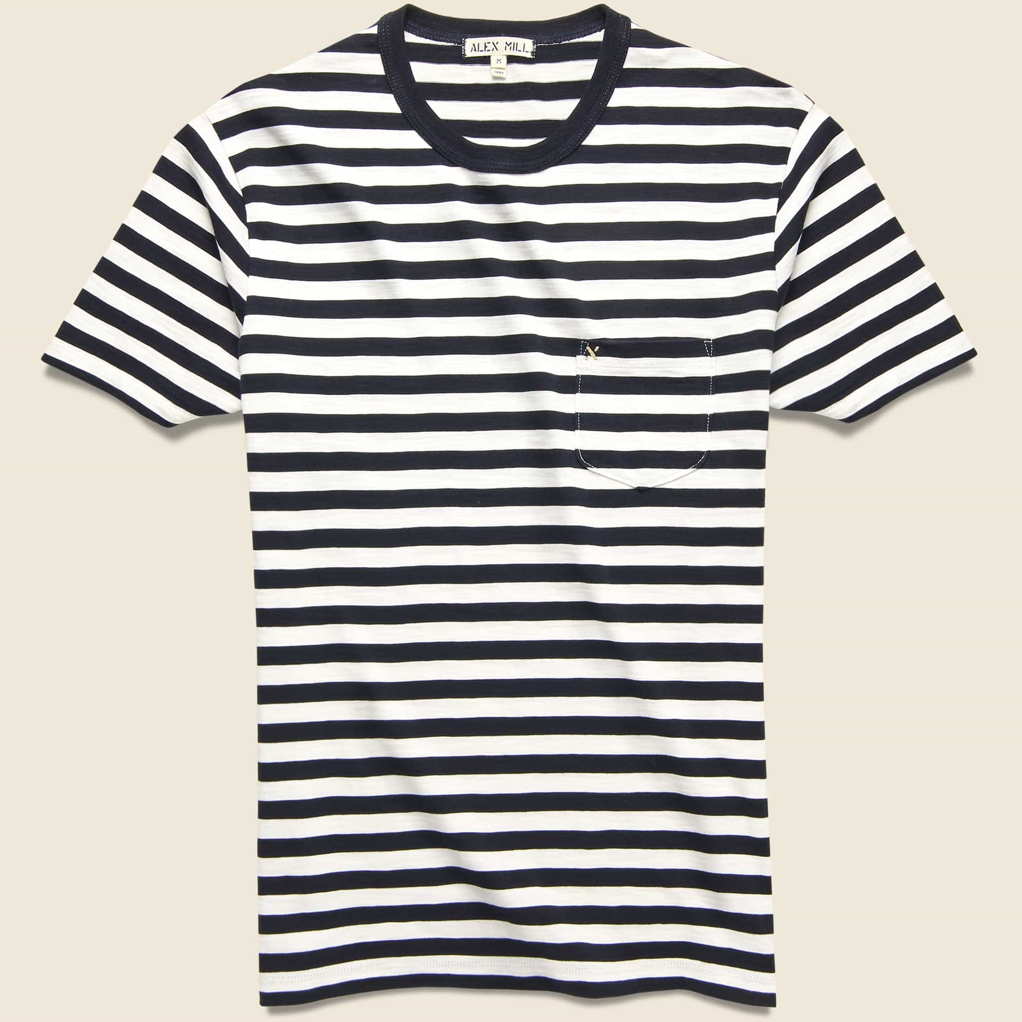 Slub Stripe Tee - Navy/White - Alex Mill - STAG Provisions - Tops - S/S Tee