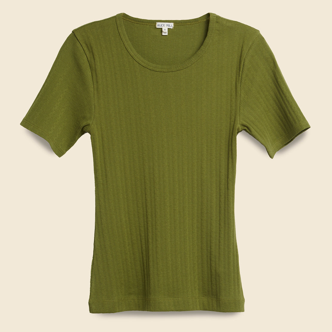 Alex Mill Remy Pointelle Tee - Army Green