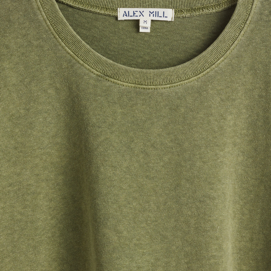 Vintage Wash Crew Neck Tee - Army Olive - Alex Mill - STAG Provisions - W - Tops - S/S Tee