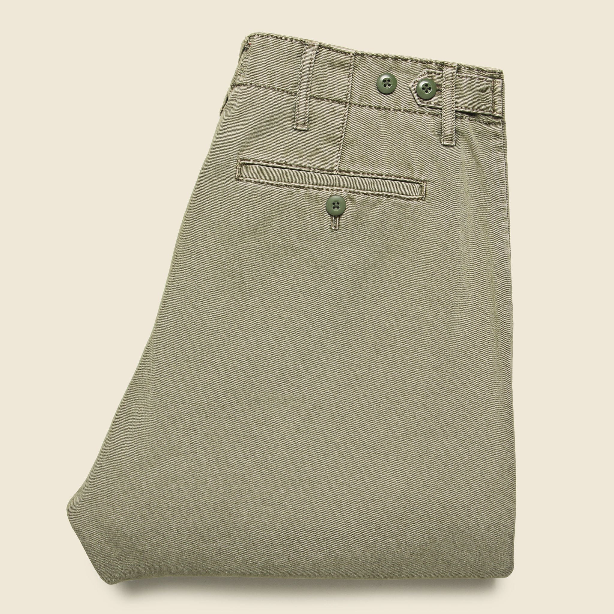 
                          Straight Leg Vintage Wash Chino - Vintage Olive - Alex Mill - STAG Provisions - Pants - Twill
                        