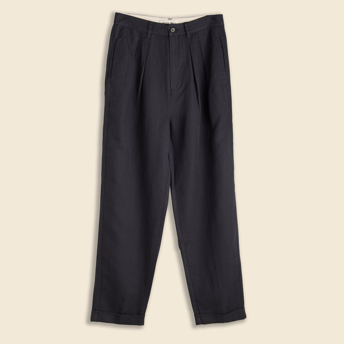Alex Mill Double Pleat Pant in Twill - Washed Black