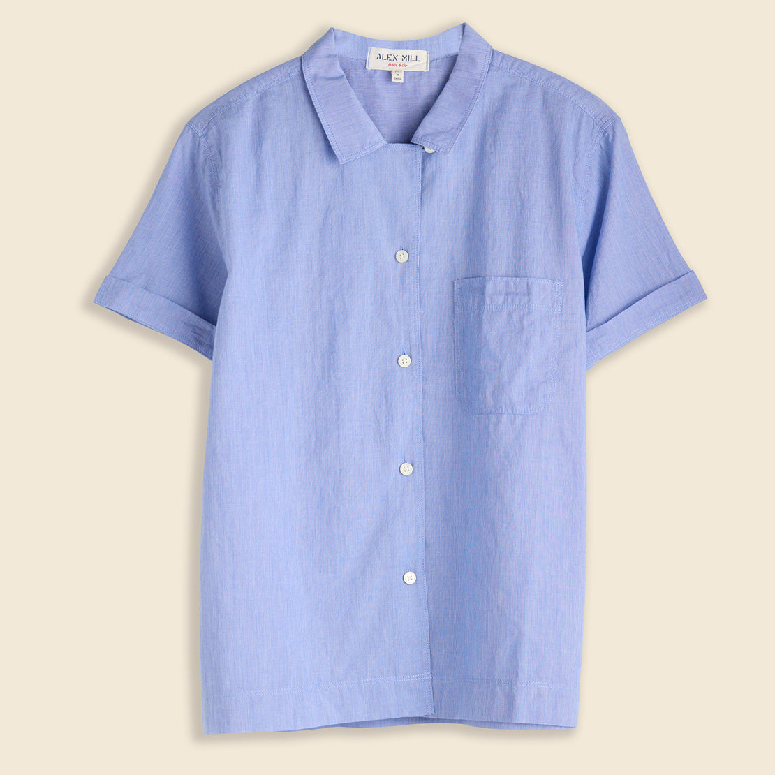 Alex Mill Maddie Camp Shirt in End on End - Blue