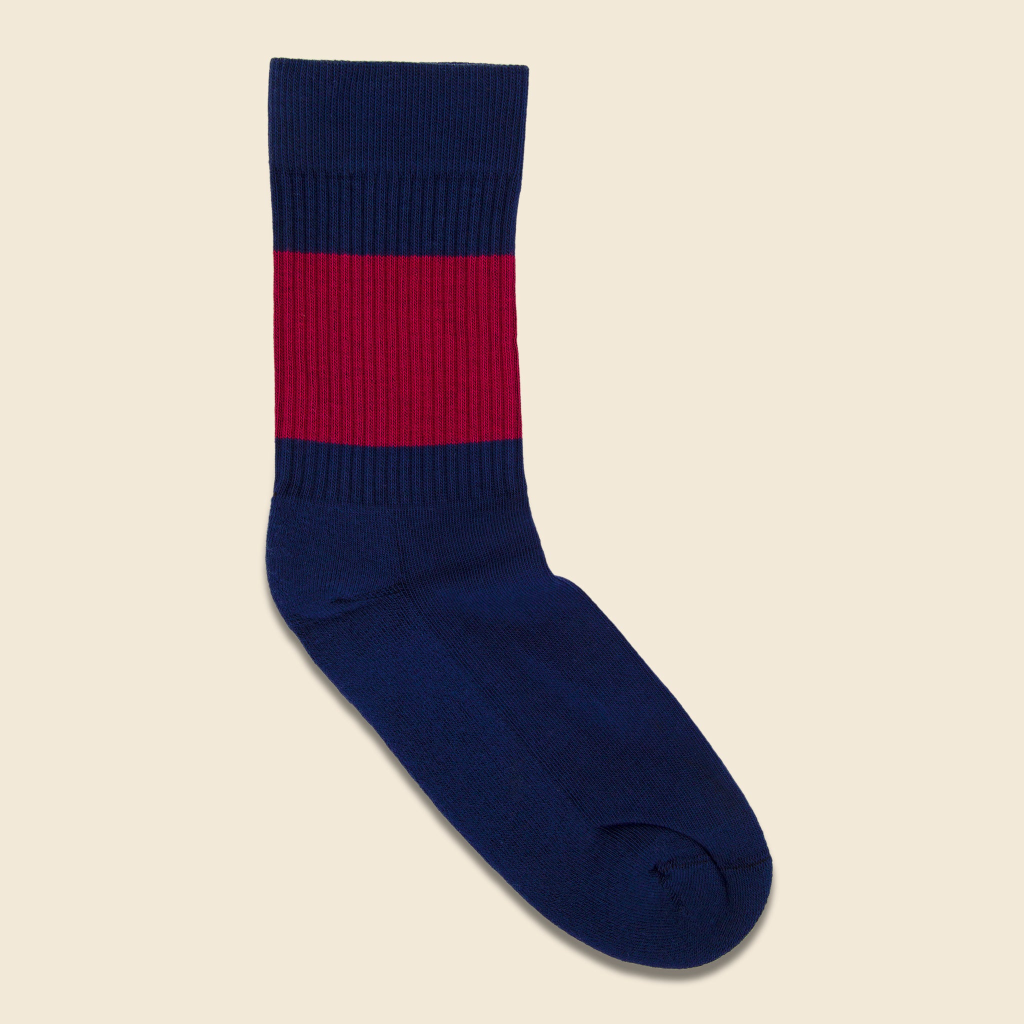 Color Pop Crew Sock - Navy/Maroon - American Trench - STAG Provisions - Accessories - Socks