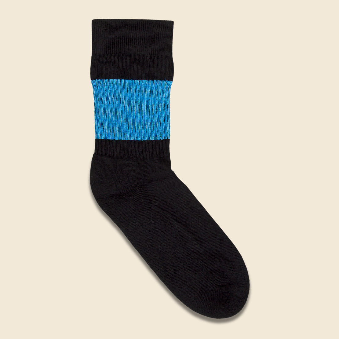American Trench Color Pop Crew Sock - Black/Blue