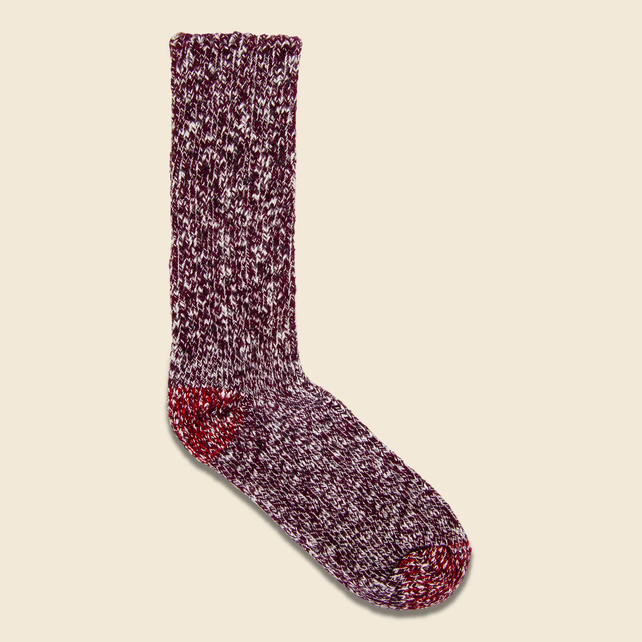 American Slub Crew Sock - Garnet - American Trench - STAG Provisions - Accessories - Socks