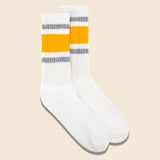 American Trench - Retro Stripe Crew Sock, FW20, Gold/Grey - American Trench - STAG Provisions - Accessories - Socks