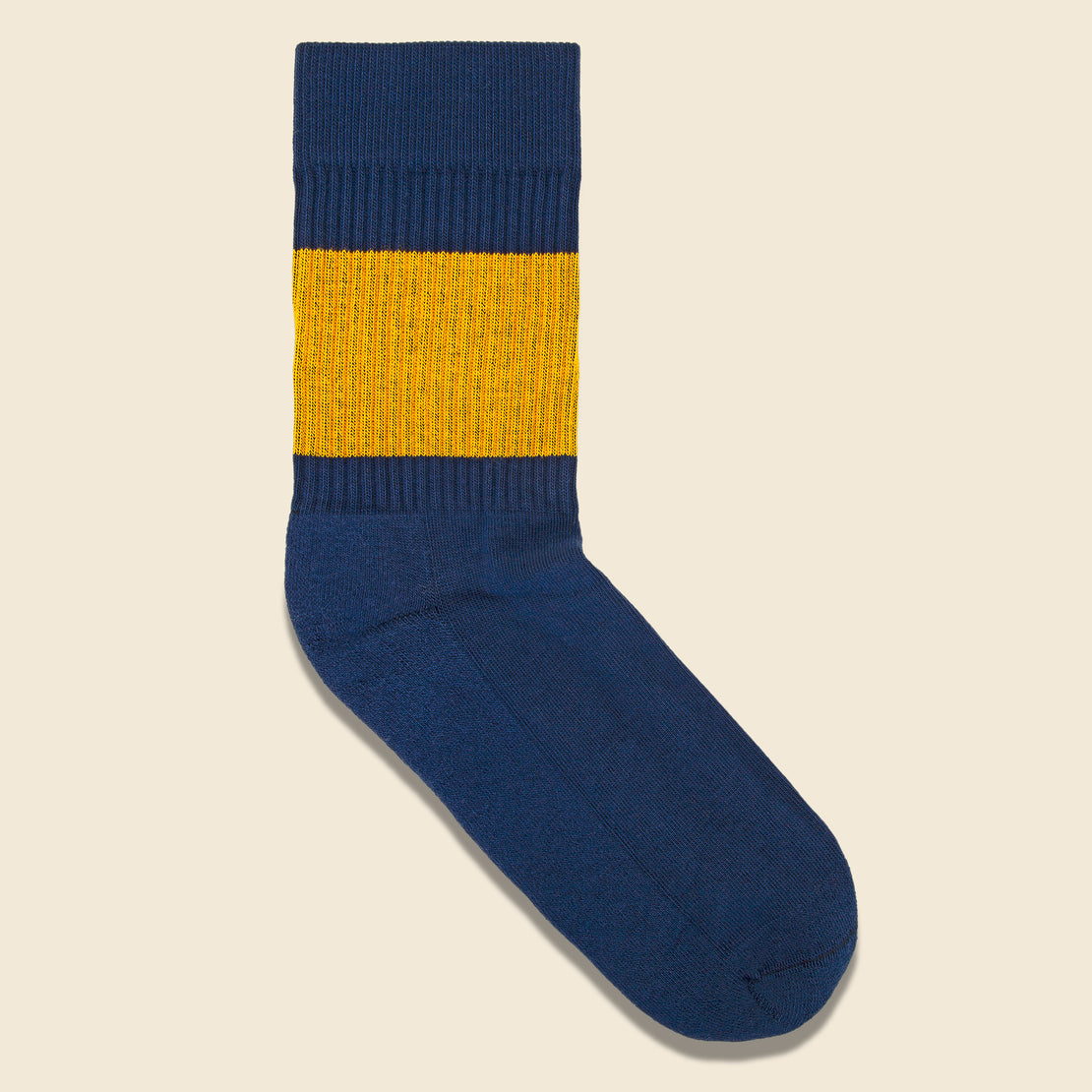 American Trench Color Pop Crew Sock - Navy/Gold