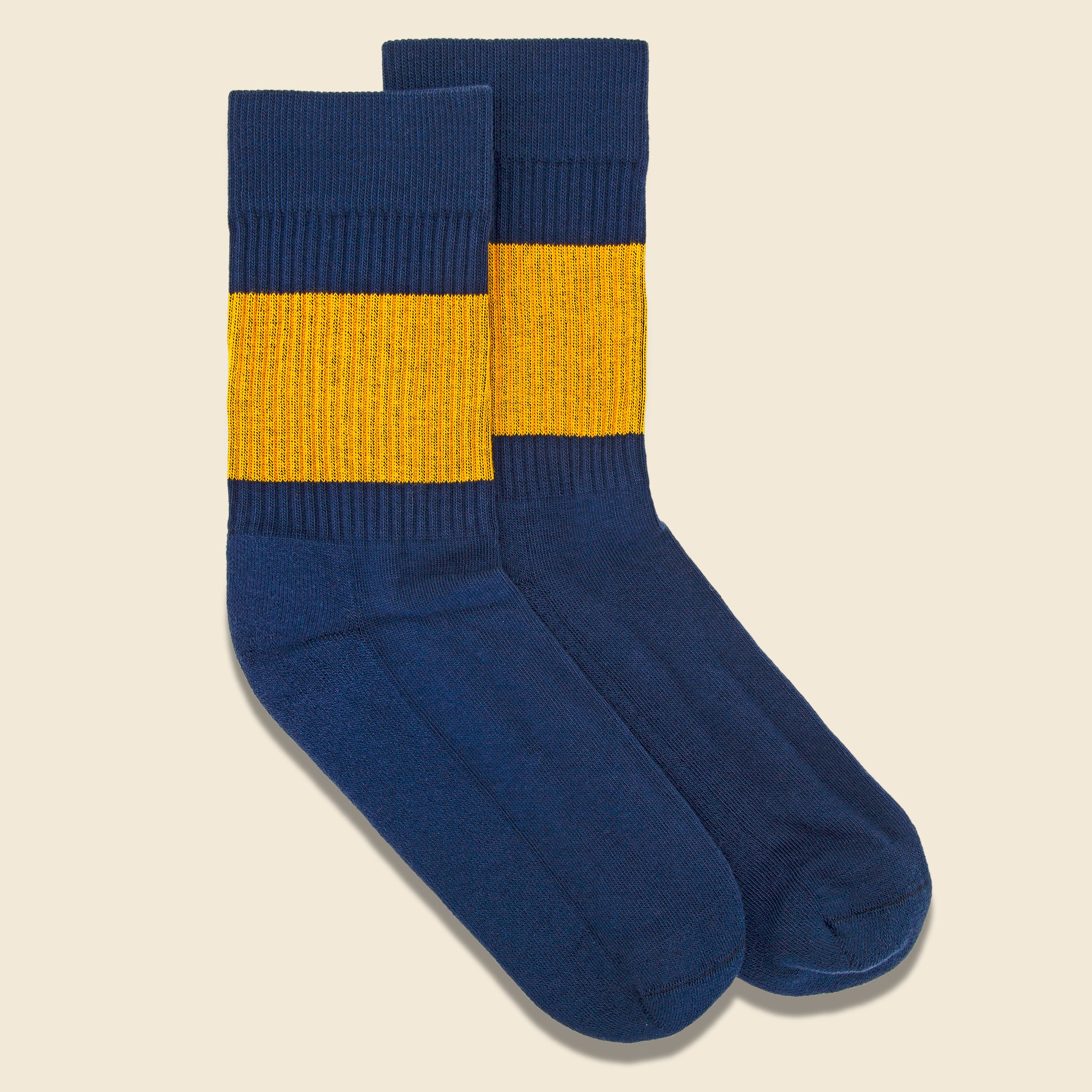 
                          Color Pop Crew Sock - Navy/Gold - American Trench - STAG Provisions - Accessories - Socks
                        