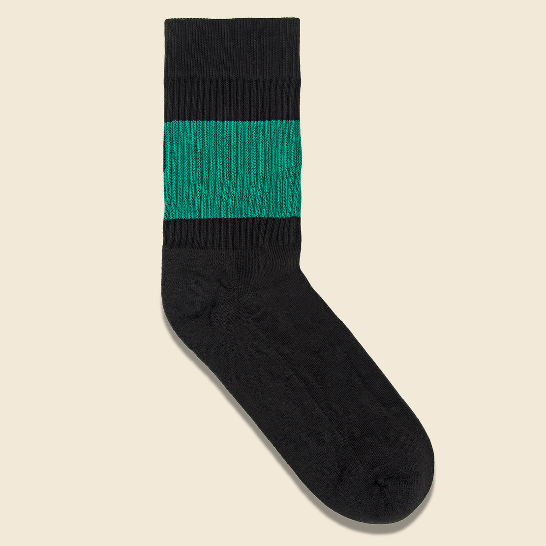 American Trench Color Pop Crew Sock - Black/Green