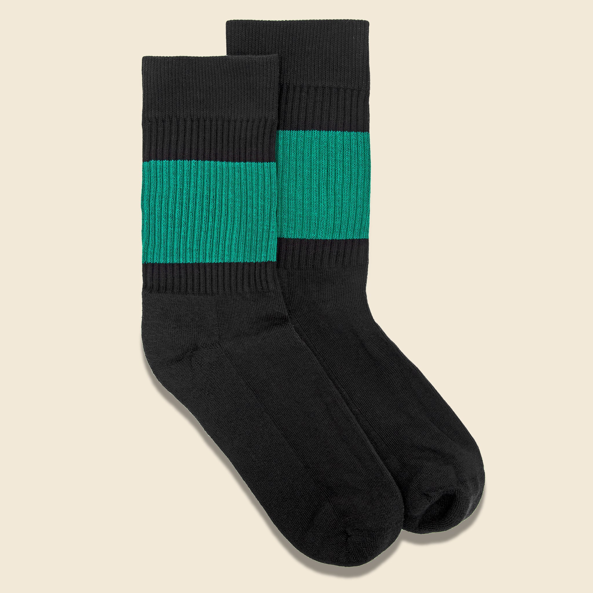 
                          Color Pop Crew Sock - Black/Green - American Trench - STAG Provisions - Accessories - Socks
                        