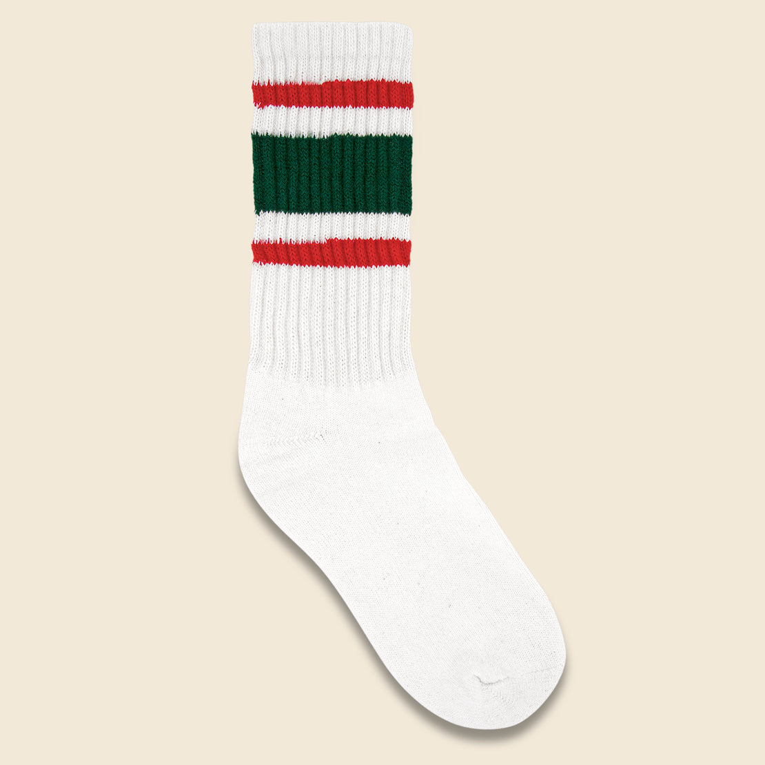 American Trench Retro Stripe Sock - Green/Red