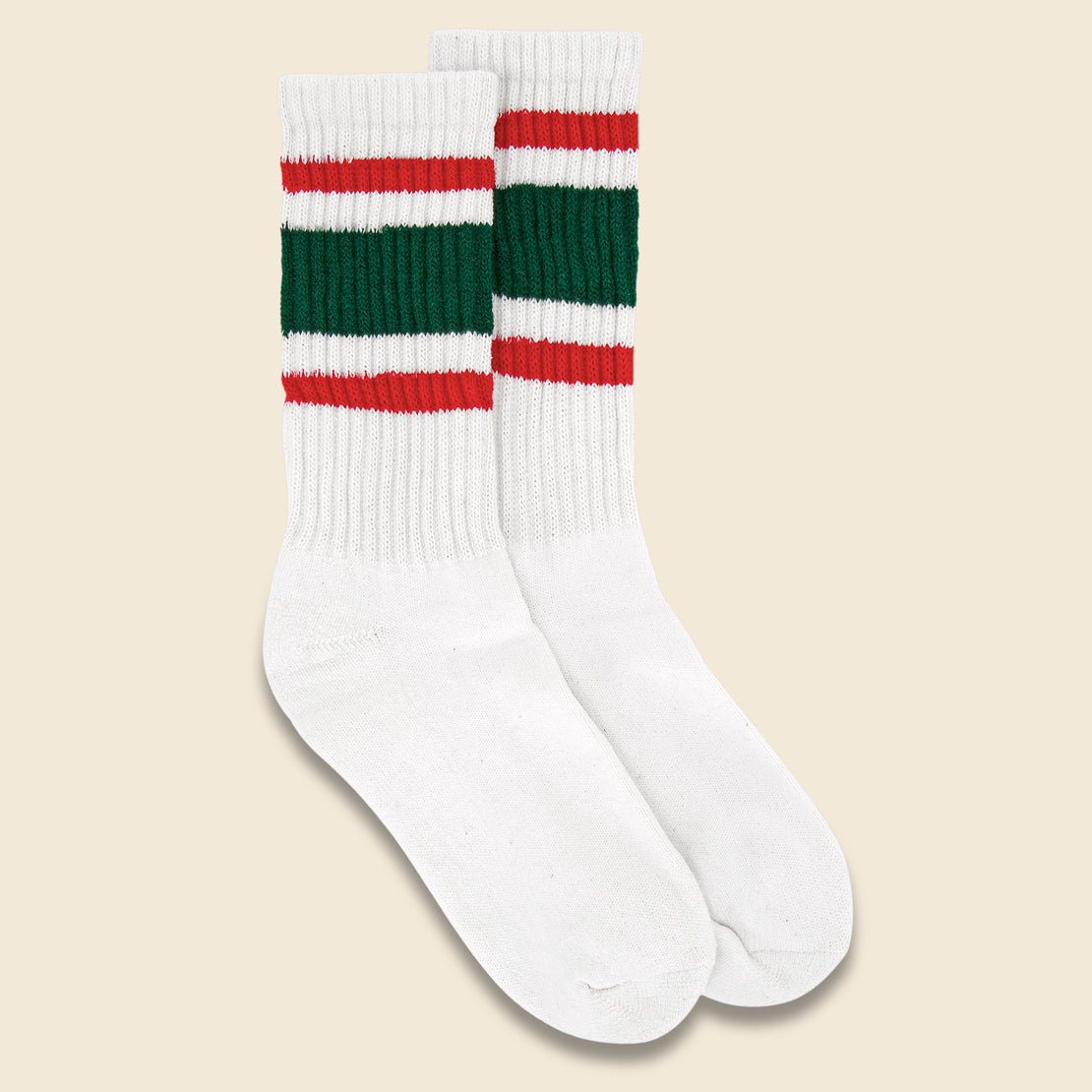 Retro Stripe Sock - Green/Red