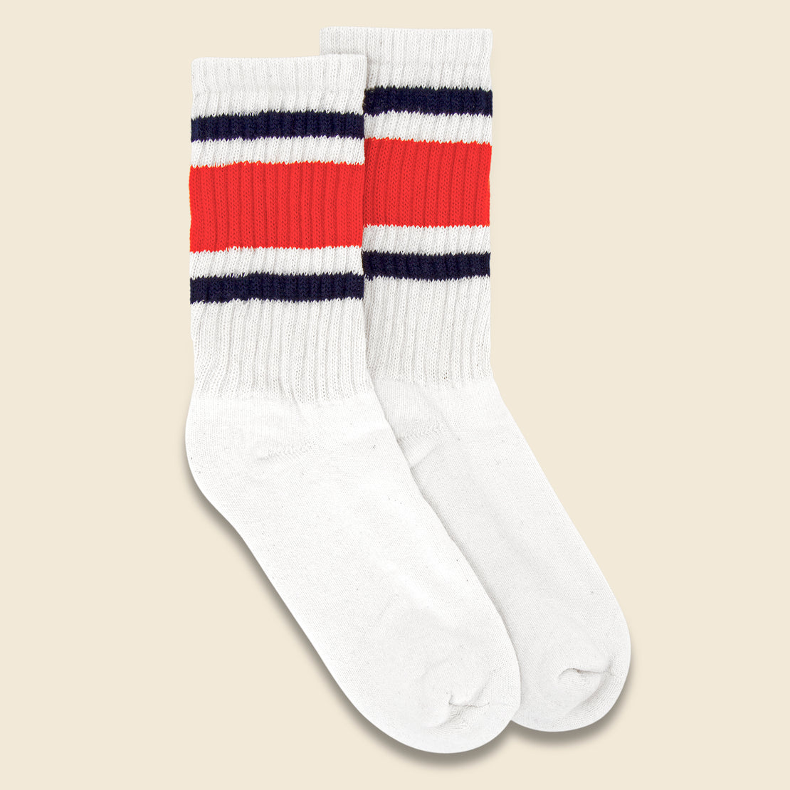 Retro Stripe Sock - Navy/Orange - American Trench - STAG Provisions - Accessories - Socks