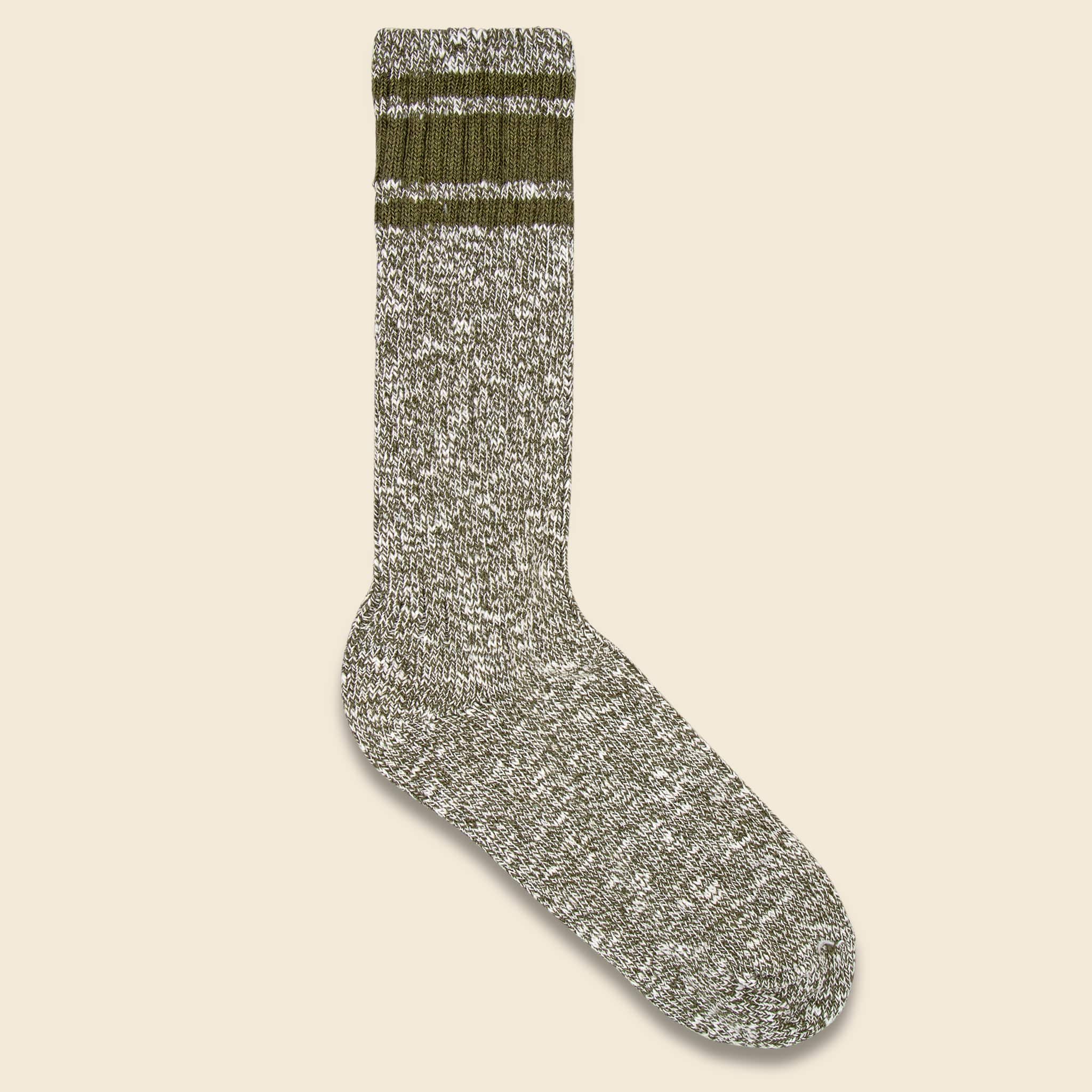 Varsity Slub Sock - Olive - American Trench - STAG Provisions - Accessories - Socks