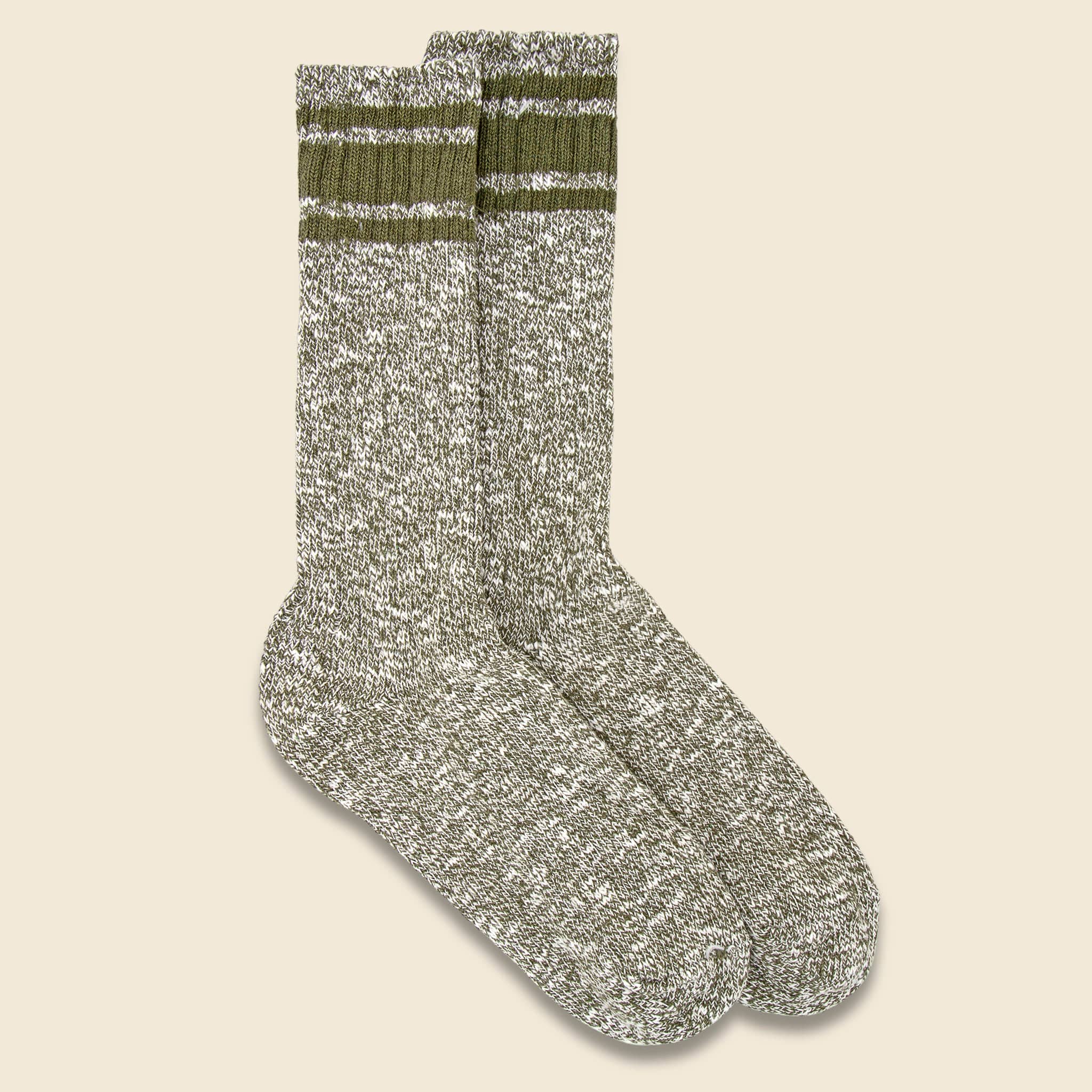 Varsity Slub Sock - Olive - American Trench - STAG Provisions - Accessories - Socks