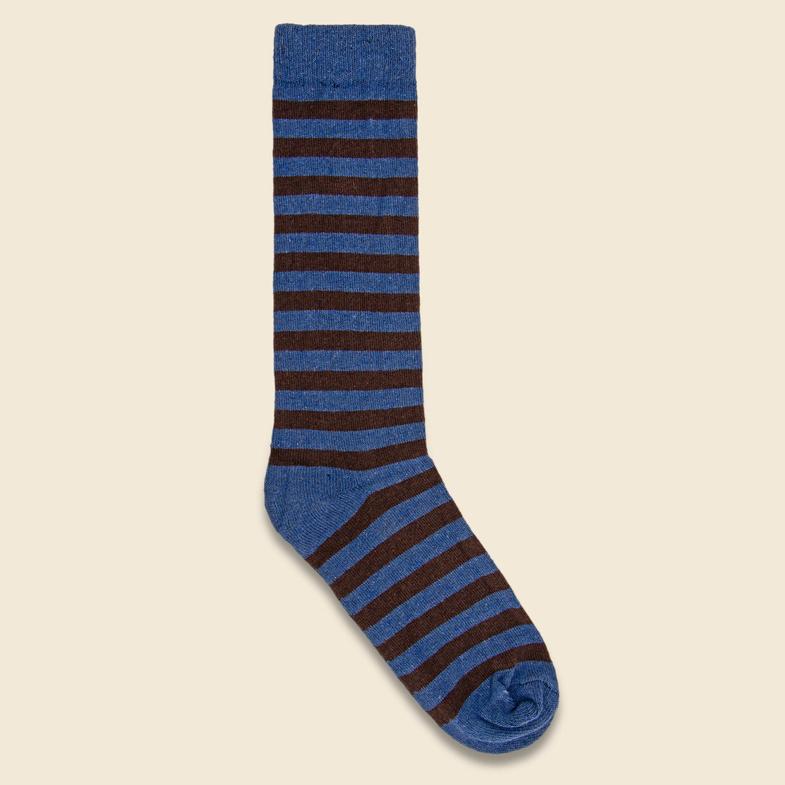 Rugby Stripe Crew Sock - Slate/Brown - American Trench - STAG Provisions - Accessories - Socks