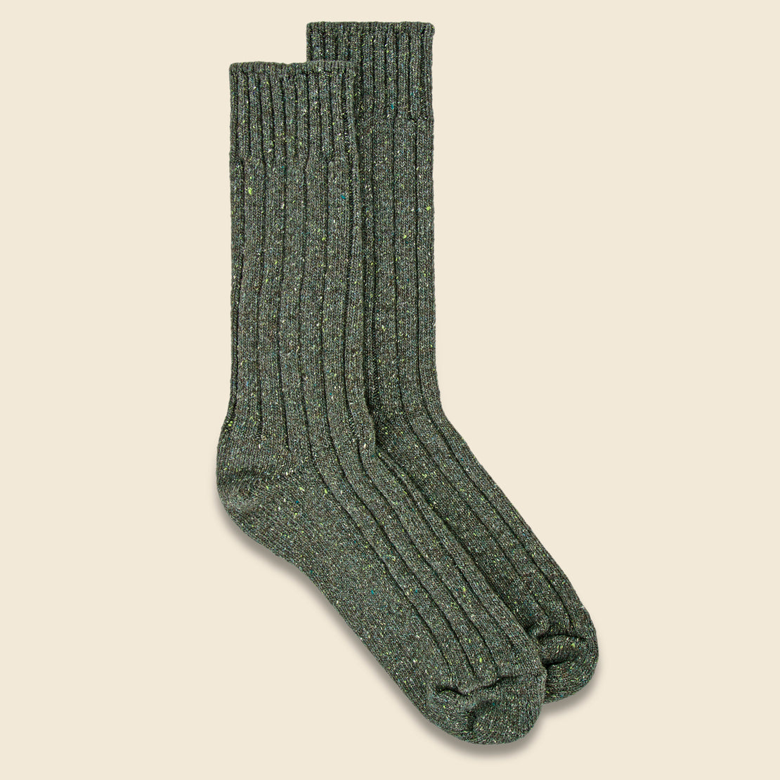American Trench Wool & Silk Boot Sock - Olive