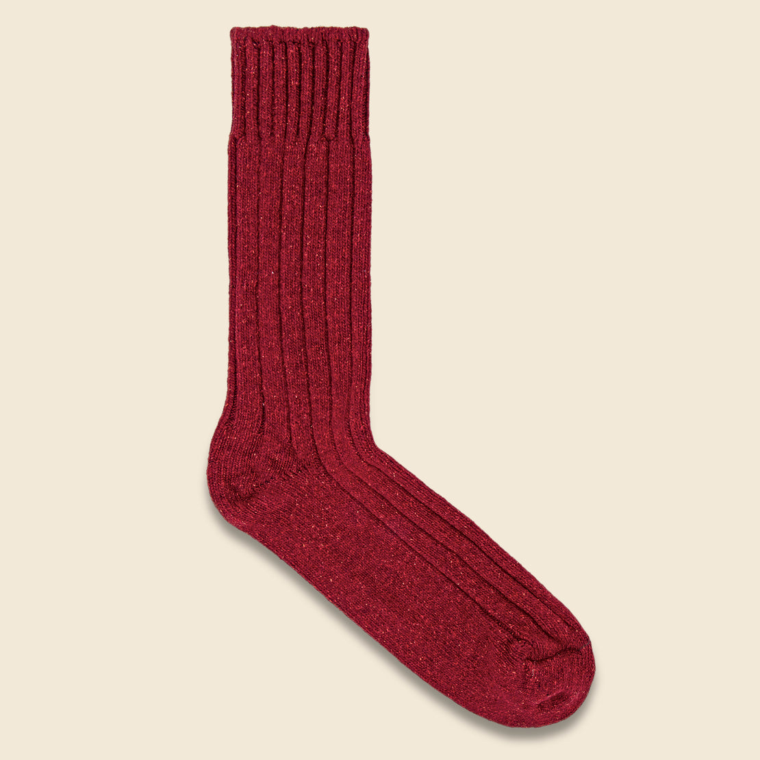 Wool & Silk Boot Sock - Rust