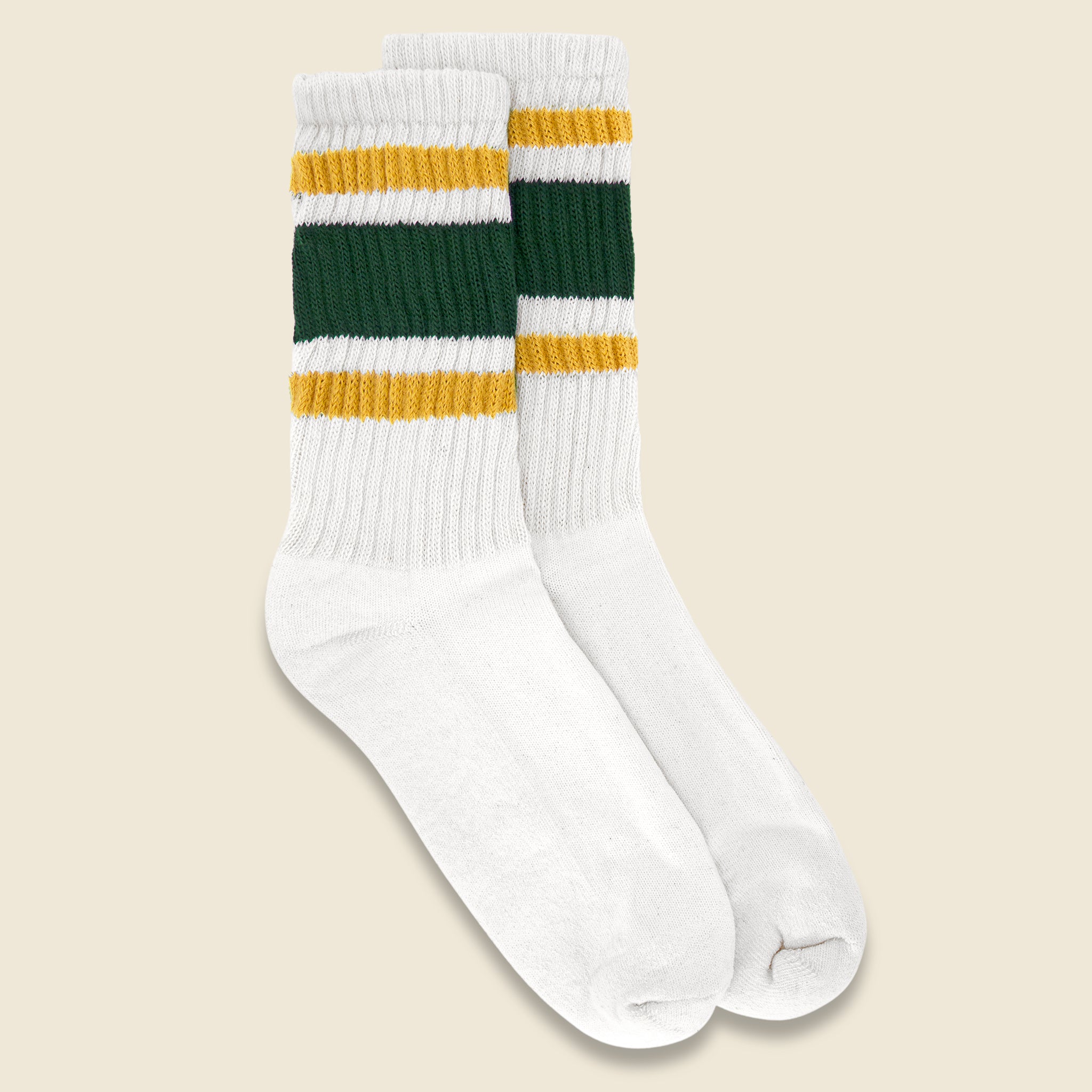 Retro Stripe Crew Sock - Gold/Forest - American Trench - STAG Provisions - Accessories - Socks