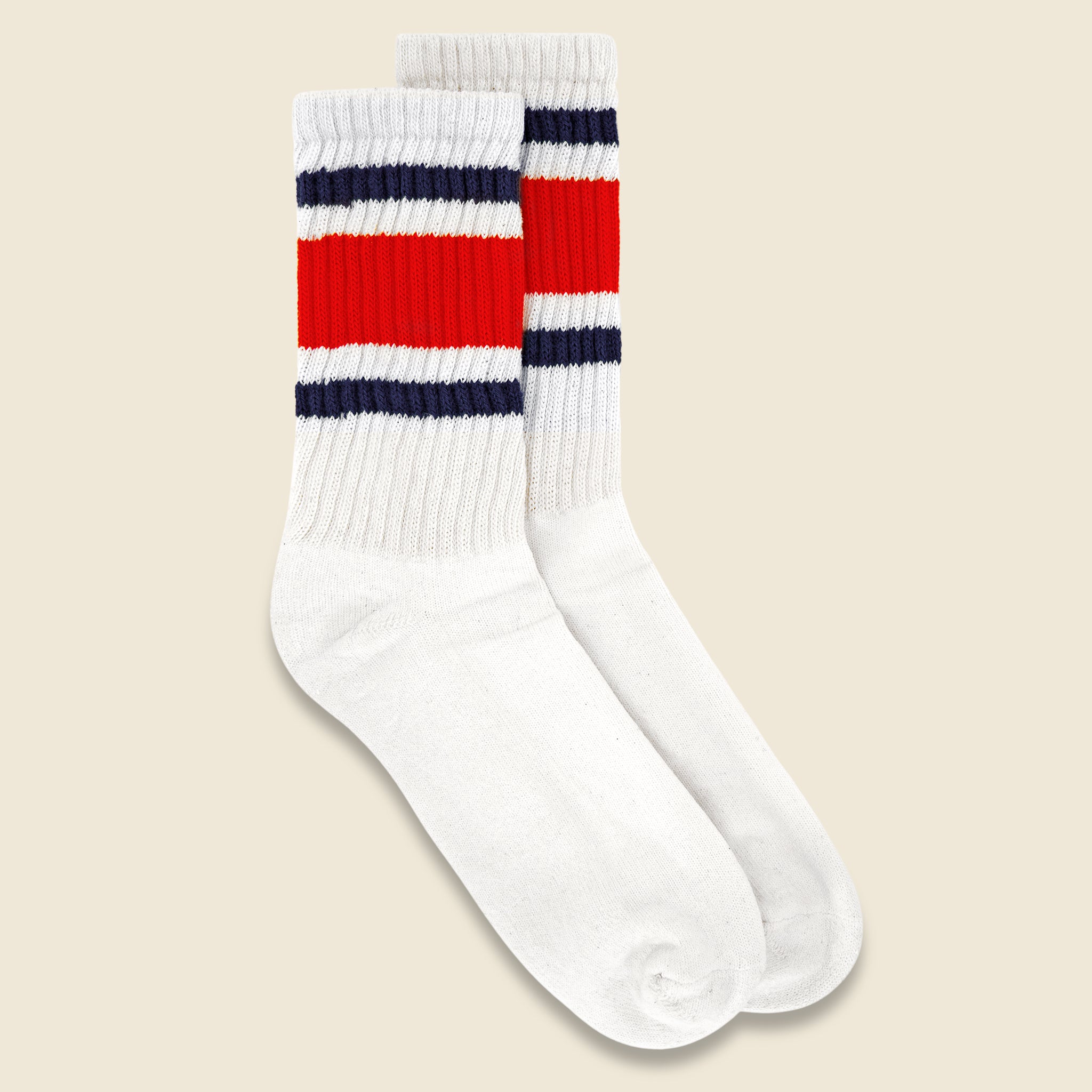 Retro Stripe Crew Sock - Red/Navy - American Trench - STAG Provisions - Accessories - Socks
