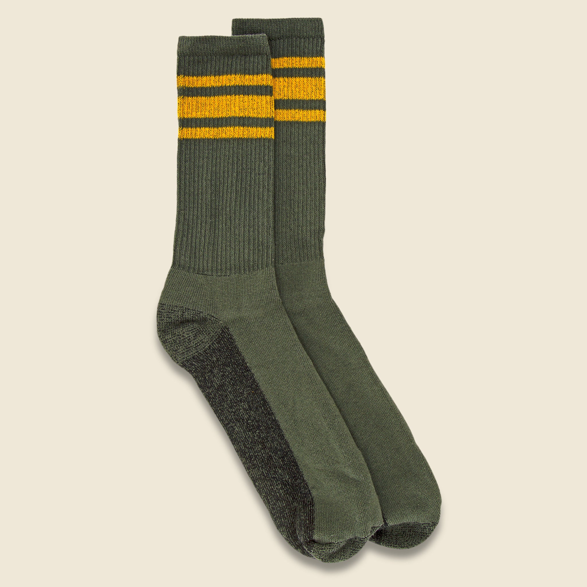 Athletic Stripe Crew Sock - Olive - American Trench - STAG Provisions - Accessories - Socks