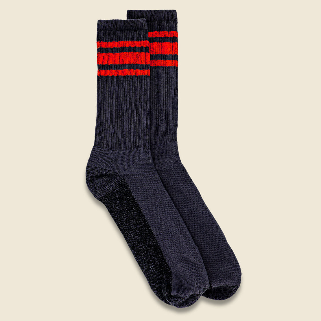Athletic Stripe Crew Sock - Navy