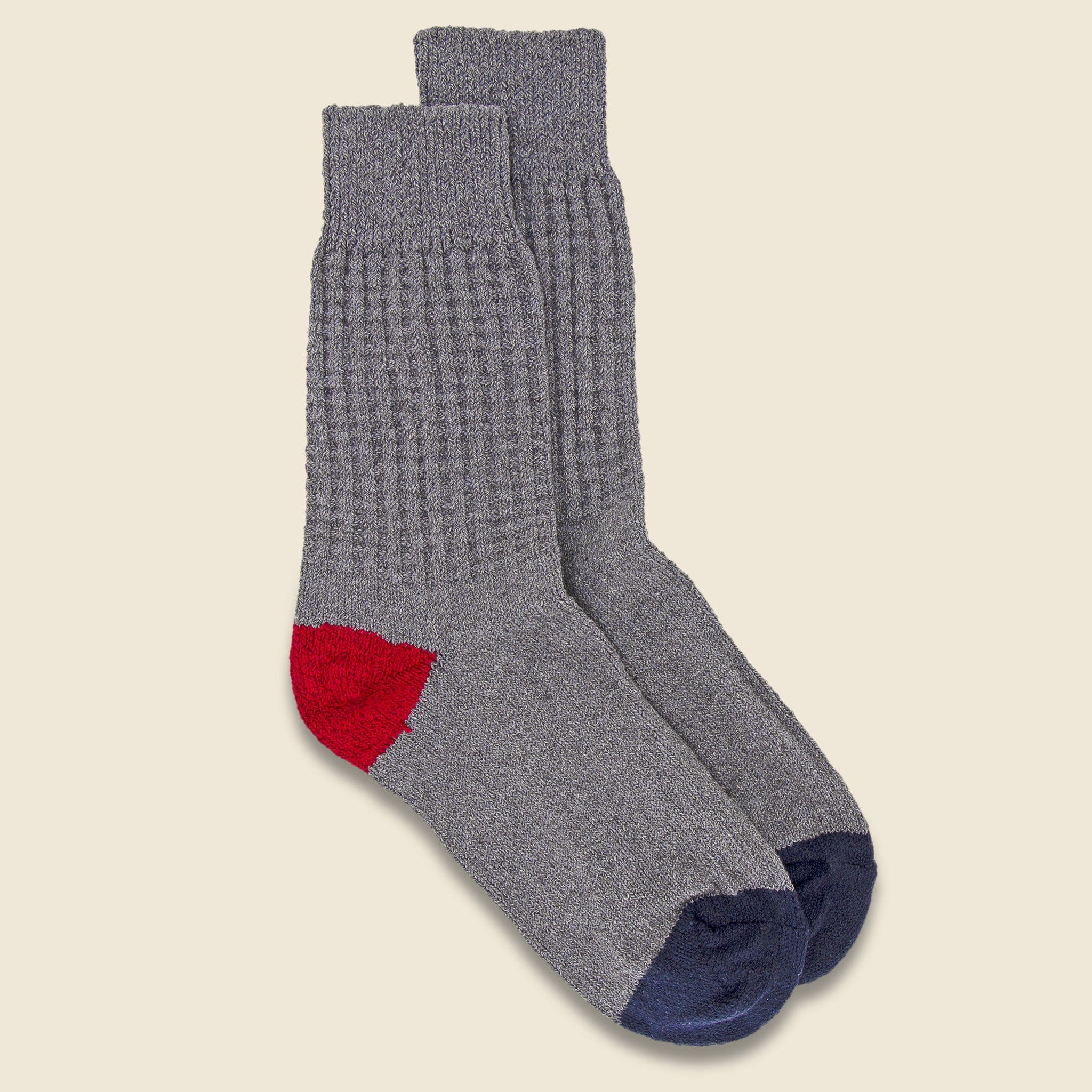 Waffle Crew Sock - Grey - American Trench - STAG Provisions - Accessories - Socks