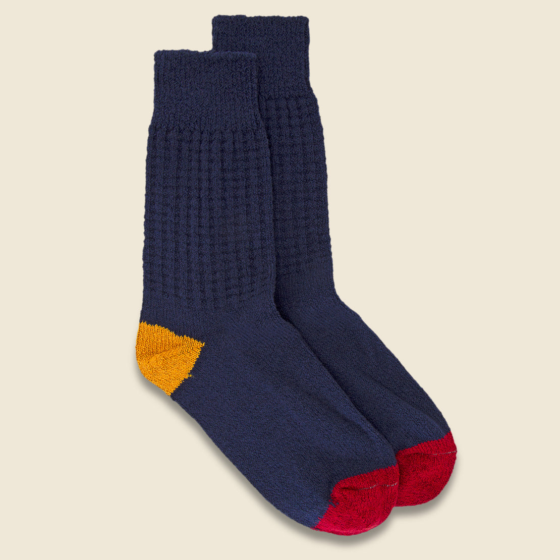 American Trench Waffle Crew Sock - Navy
