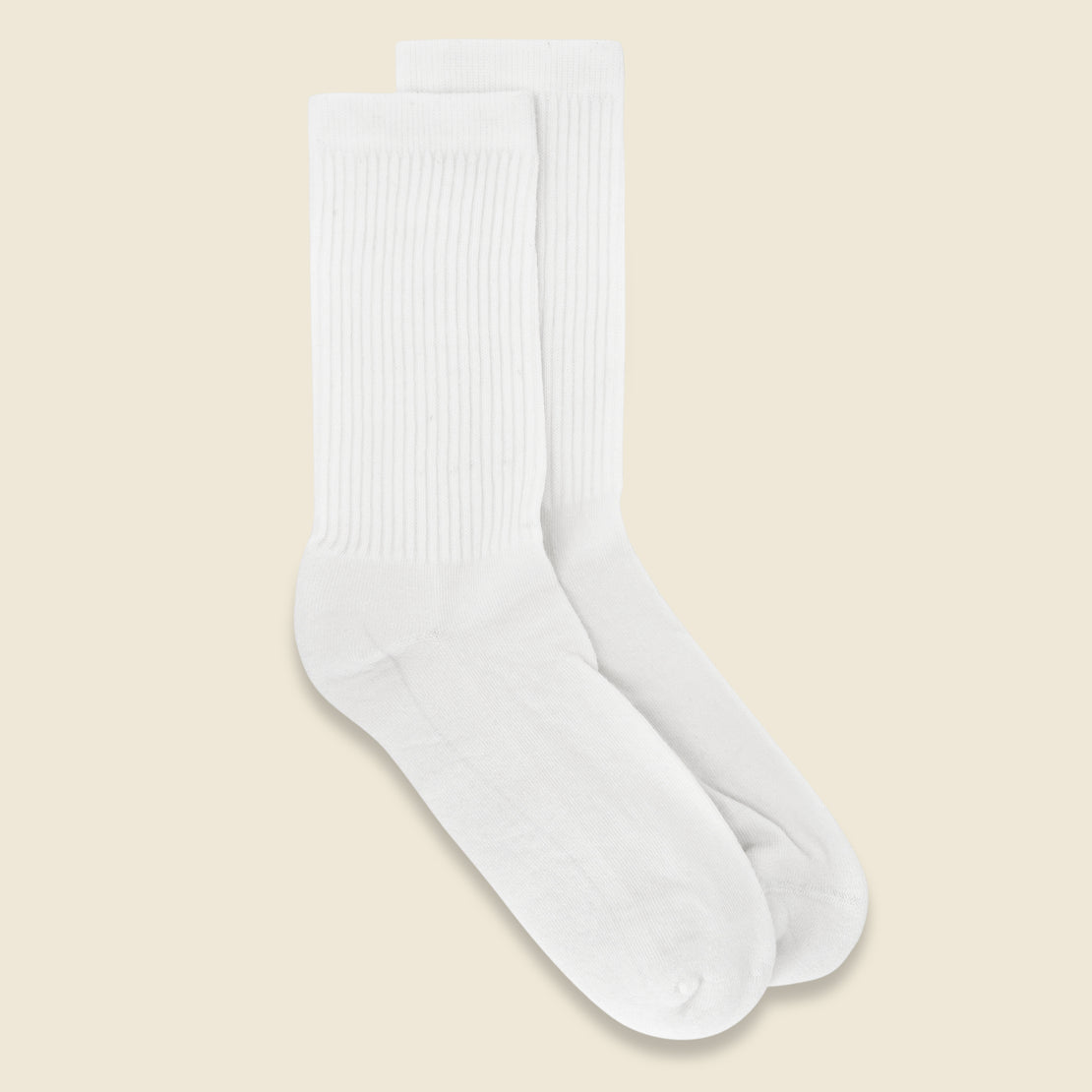 Merino Wool Crew Sock - White