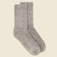 Merino Wool Crew Sock - White