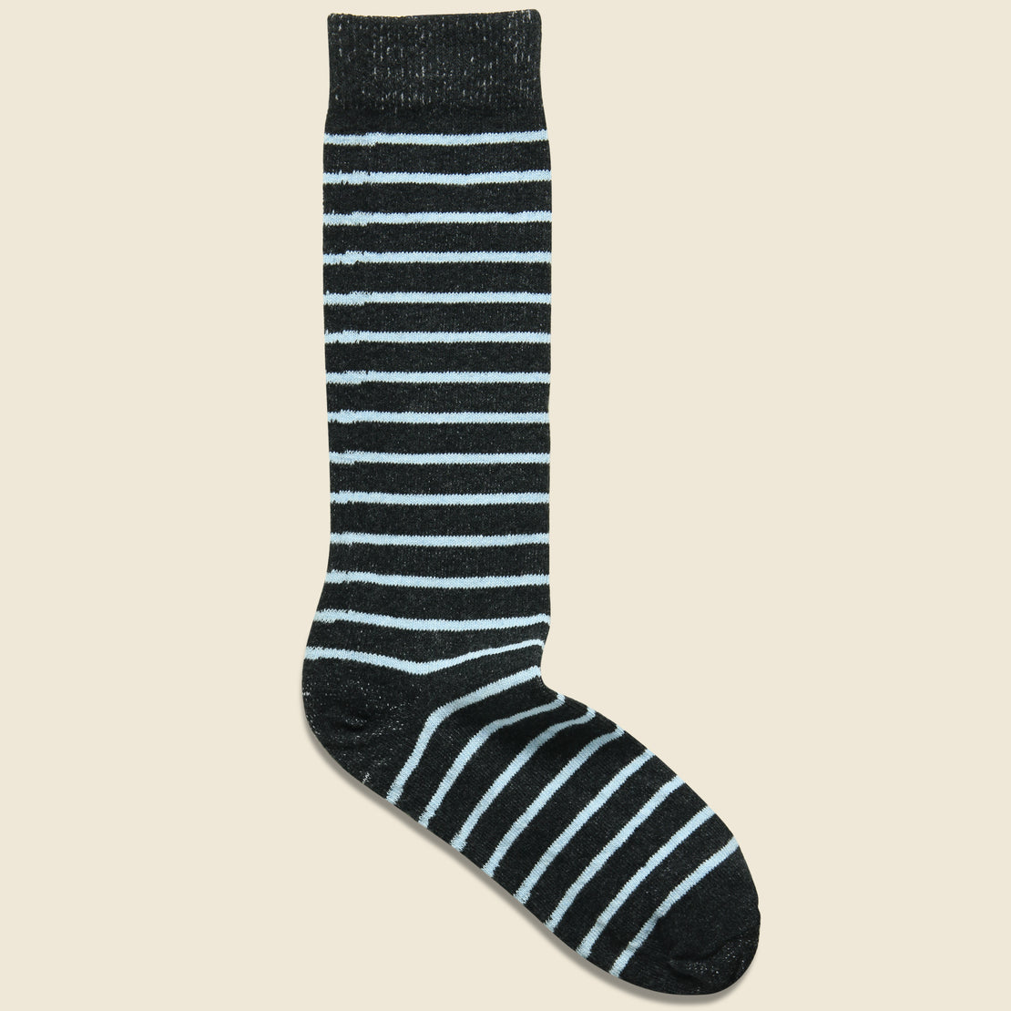 American Trench Classic Breton Stripe Sock - Carbon/Blue