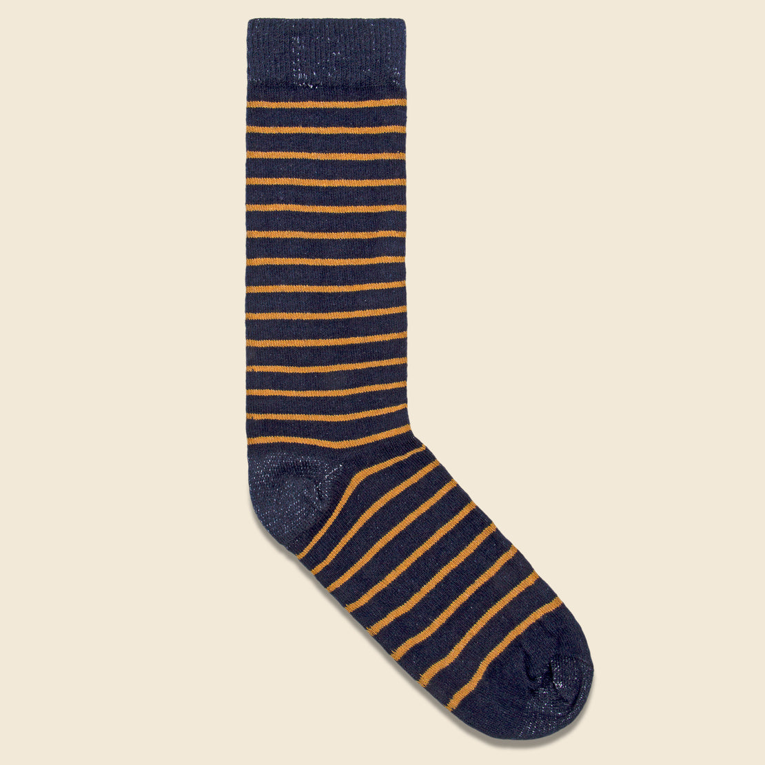 American Trench Classic Breton Stripe Sock - Navy/Gold