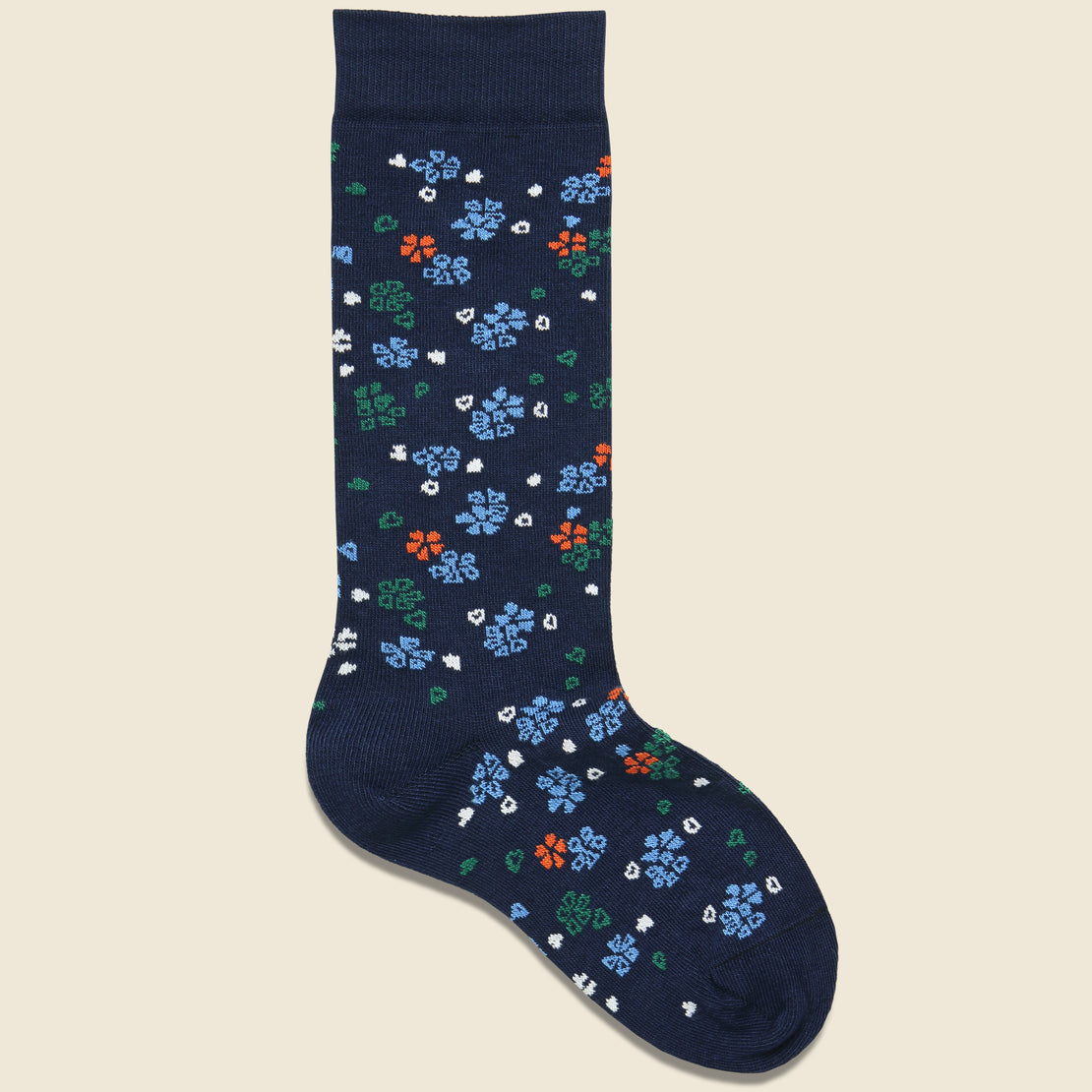 American Trench Supima Cotton Floral Sock - Navy