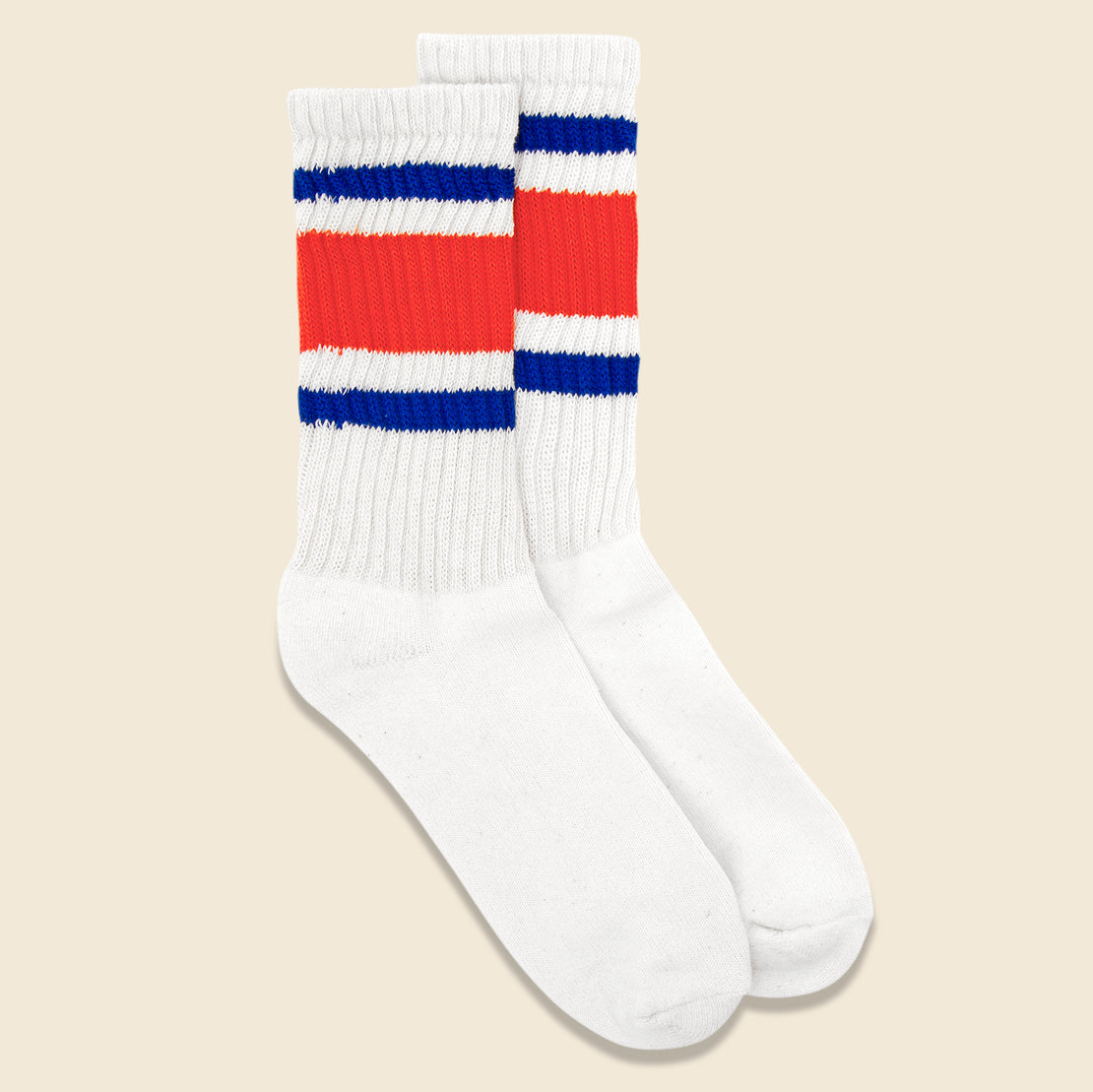 Retro Stripe Sock - Orange / Royal