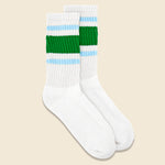 Retro Stripe Sock - Sky Blue / Green - American Trench - STAG Provisions - Accessories - Socks