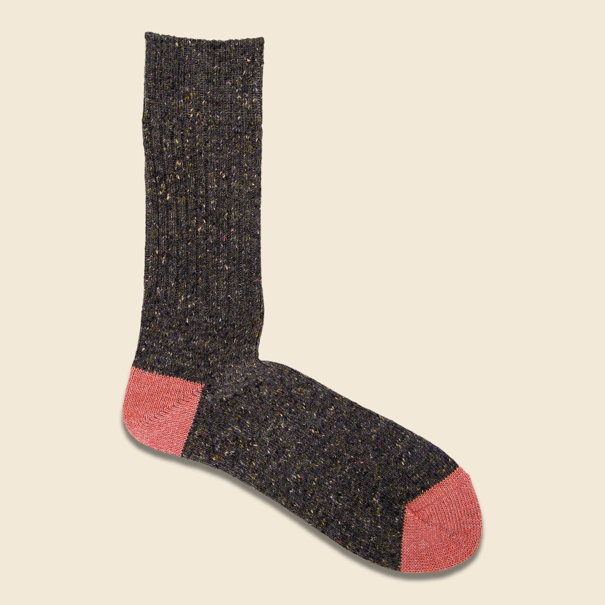 Tweed Nep Crew Sock - Grey/Pink - Anonymous Ism - STAG Provisions - Accessories - Socks