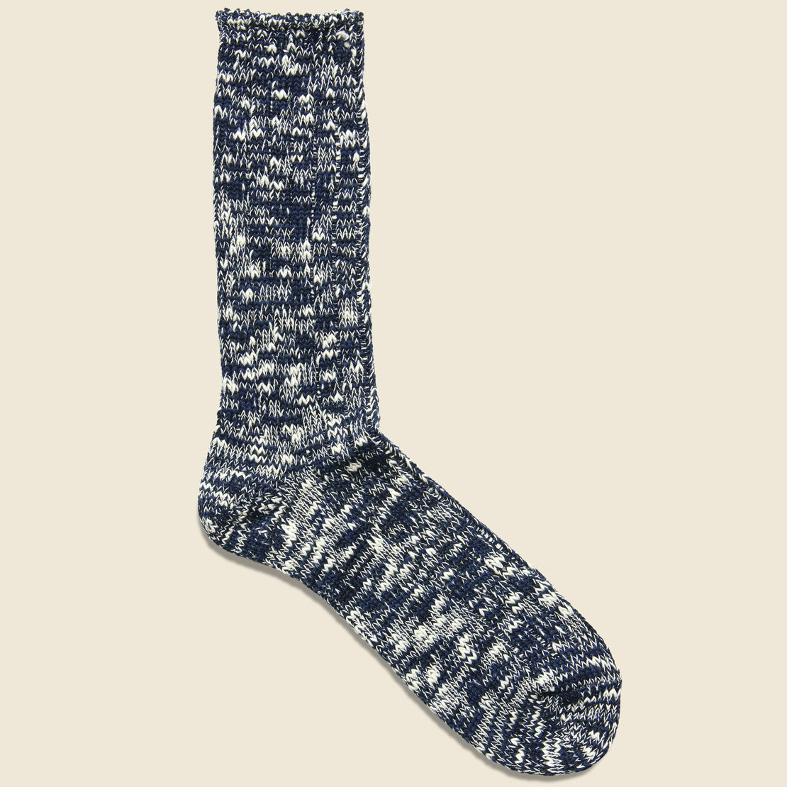 Anonymous Ism Marled Cotton Yarn Sock - Navy