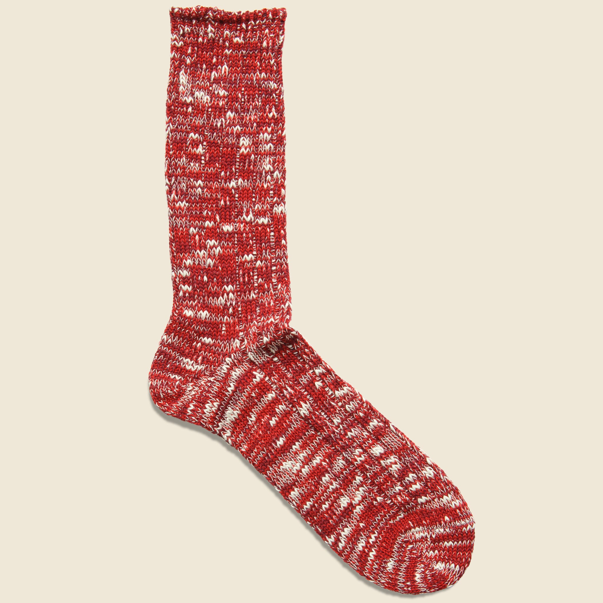 Marled Cotton Yarn Sock - Red - Anonymous Ism - STAG Provisions - Accessories - Socks