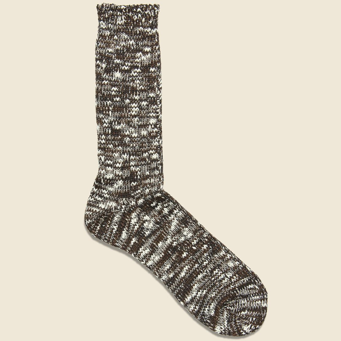 Anonymous Ism Marled Cotton Yarn Sock - Brown