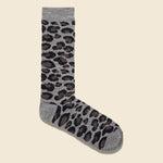 Brushed Animal Pattern Crew Sock - Light Grey - Anonymous Ism - STAG Provisions - Accessories - Socks